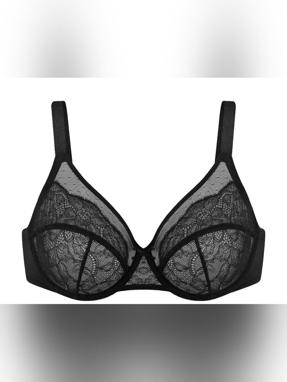 HSIA Sheer Black Lace Underwire Bra for Women